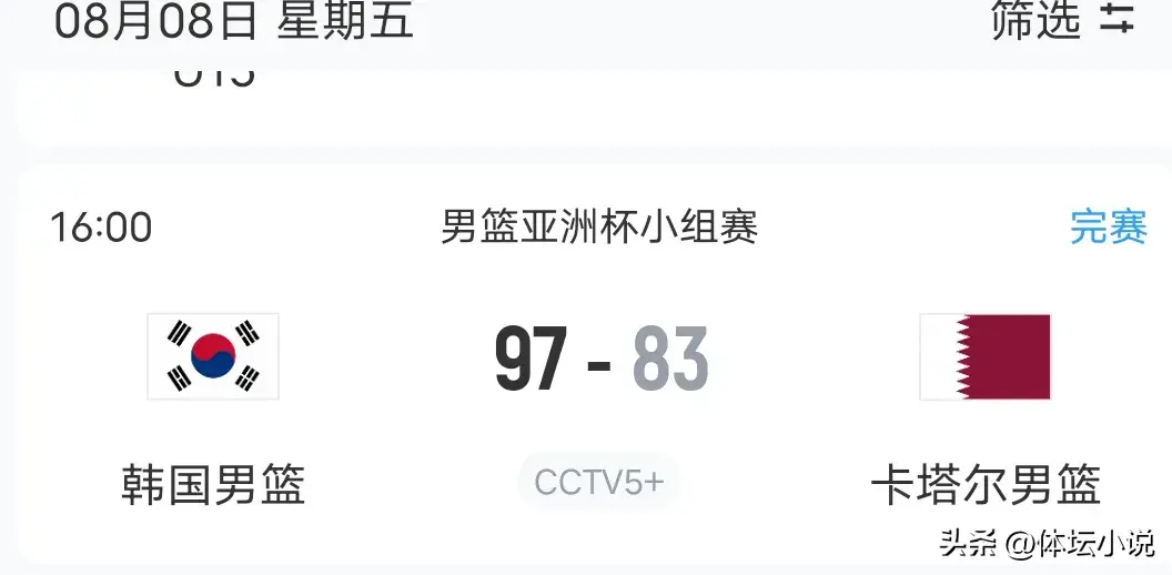 男篮亚洲杯, 线的希望, 一个对手约
